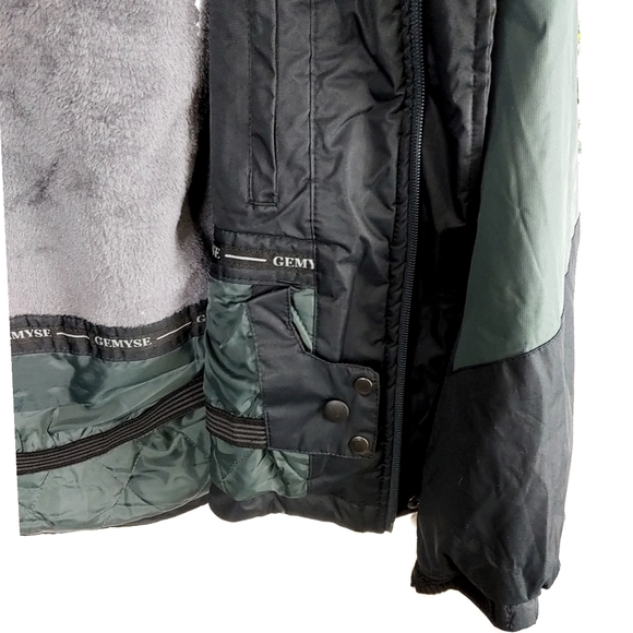 GEMYSE Men's M Mountain Waterproof Ski Snow Black Green WinterJacket - Picture 11 of 15